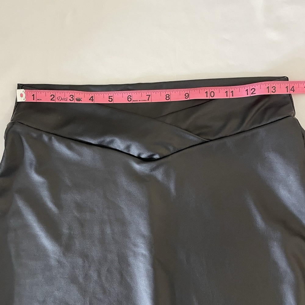 Windsor Mini Skirt Womens Large L Faux Leather Black Stretch - Picture 4 of 9